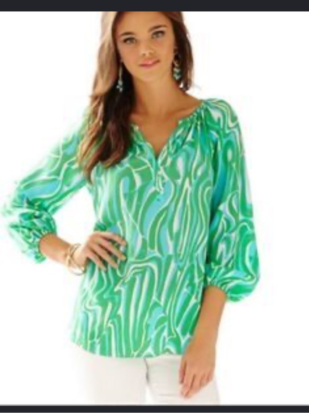 Lilly Pulitzer Finders Keepers Sarahbeth Silk Blouse Top Women’s XS